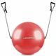 Gimnastična žoga z elastikama z ročaji 65 cm - rdeča