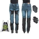 Damskie jeansowe spodnie motocyklowe W-TEC Bolftyna - Niebieski-czarny - Niebieski-czarny