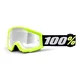 Motocross Goggles 100% Strata Mini - Yellow, Clear Plexi