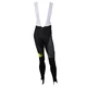 Rowerowe męskie spodnie kolarskie z szelkami Crussis CSW-053 - Czarny-fluo żółty