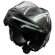 Flip-Up Motorcycle Helmet LS2 FF324 Metro Firefly - Matte Black with Fluo Straps