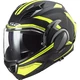 Flip-Up Motorcycle Helmet LS2 FF900 Valiant II Revo P/J - Matt Black H-V Yellow - Matt Black H-V Yellow