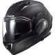 Flip-Up Motorcycle Helmet LS2 FF900 Valiant II Solid P/J - White - Matt Black