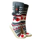 Fűthető bőrtalpú zokni Glovii GOB - piros-fehér-szürke - piros-fehér-szürke