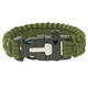 Bracelet Highlander Paracord – Parachute Buckle, Whistle, Fire Starter - Olive Green - Olive Green