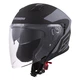Motorcycle Helmet Cassida Jet Tech Corso - Black/White - Black Matte/Grey