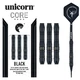 Lotki do darta Unicorn Core Plus Black S1 3 szt.