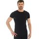 Men’s Short-Sleeved T-Shirt Brubeck Wool Comfort - Dark Grey - Black
