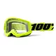 Motocross Goggles 100% Strata 2 - Yellow, Clear Plexi