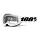 100% Strata 2 Youth Motocross-Schutzbrille für Kinder - schwarzes, klares Plexiglas - bílá, čiré plexi